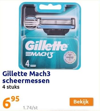 Promoties Gillette mach3 scheermessen - Gillette - Geldig van 19/01/2022 tot 25/01/2022 bij Action