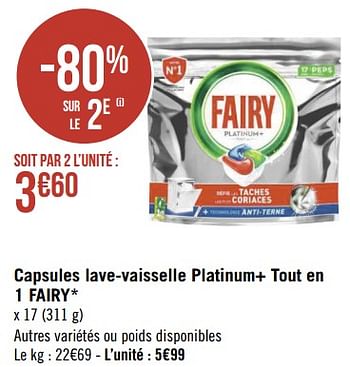 Tablettes pour Lave-vaisselle Fairy Platinum Plus Citron 30 unités