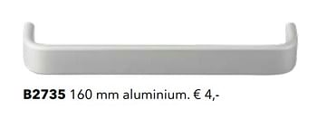 Promoties Handgrepen b2735 aluminium - Huismerk - Kvik - Geldig van 01/01/2022 tot 31/12/2022 bij Kvik Keukens