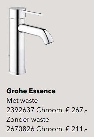 Promoties Grohe essence 2392637 - Grohe - Geldig van 01/01/2022 tot 31/12/2022 bij Kvik Keukens