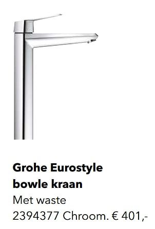 Promoties Grohe eurostyle bowle kraan 2394377 - Grohe - Geldig van 01/01/2022 tot 31/12/2022 bij Kvik Keukens