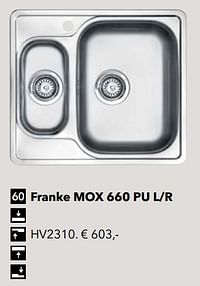 Spoelbak franke mox 660 pu l-r hv2310-Franke