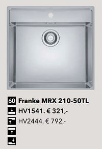 Spoelbak franke mrx 210-50tl hv1541-Franke