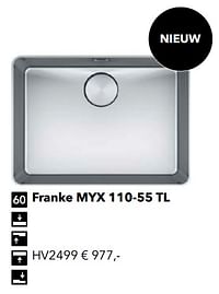 Spoelbak franke myx 110-55 tl hv2499-Franke