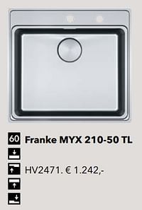Spoelbak franke myx 210-50 tl hv2471-Franke