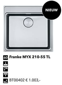 Spoelbak franke myx 210-55 tl bt00402-Franke