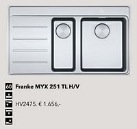 Spoelbak franke myx 251 tl h-v hv2475-Franke