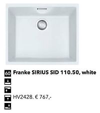 Spoelbak franke sirius sid 110.50 white hv2428-Franke
