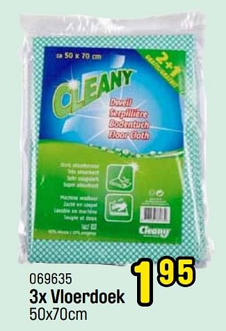 Promoties 3x vloerdoek - Cleany - Geldig van 21/01/2022 tot 05/03/2022 bij Happyland