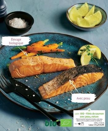 Promotions Bio - filets de saumon avec peau, nature - Produit maison - Bofrost - Valide de 27/09/2021 à 06/03/2022 chez Bofrost