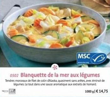 Promotions Blanquette de la mer aux légumes - Produit maison - Bofrost - Valide de 27/09/2021 à 06/03/2022 chez Bofrost