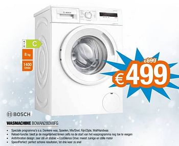 Promoties Bosch wasmachine bowan280v8fg - Bosch - Geldig van 03/01/2022 tot 31/01/2022 bij Expert
