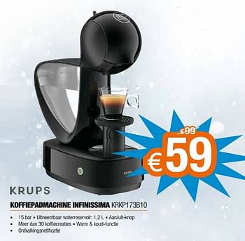 Promoties Krups koffiepadmachine infinissima krkp173b10 - Krups - Geldig van 03/01/2022 tot 31/01/2022 bij Expert
