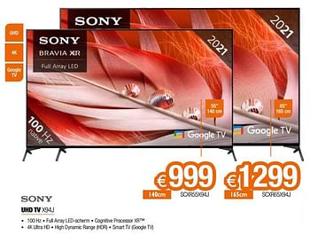 Promoties Sony uhd tv scxr55x94j - Sony - Geldig van 03/01/2022 tot 31/01/2022 bij Expert