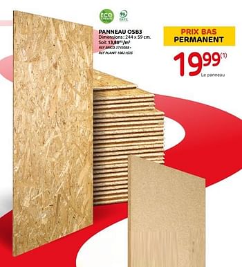 Promotions Panneau osb3 - Produit maison - Brico - Valide de 26/01/2022 à 07/02/2022 chez Brico