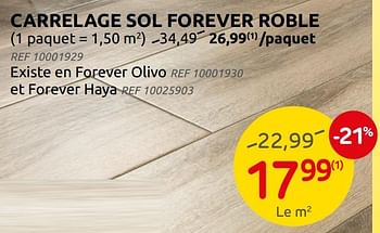 Promotions Carrelage sol forever roble - Produit maison - Brico - Valide de 26/01/2022 à 07/02/2022 chez Brico