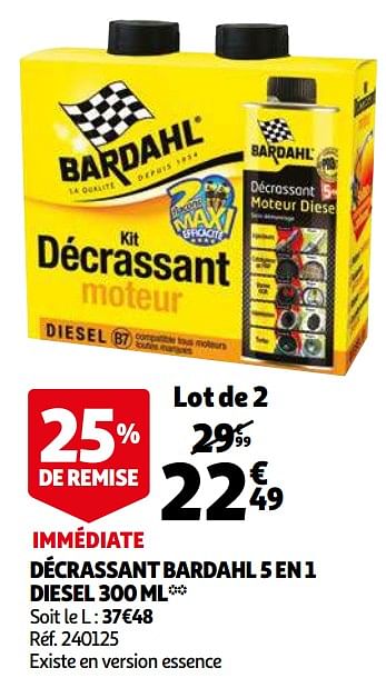 Diesel Décrassant bardahl 5 en 1 diesel - En promotion chez Auchan Ronq