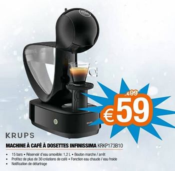 Promotions Krups machine à café à dosettes infinissima krkp173b10 - Krups - Valide de 03/01/2022 à 31/01/2022 chez Expert