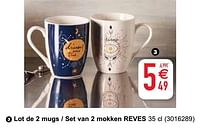 Lot de 2 mugs - set van 2 mokken rêves-Huismerk - Cora