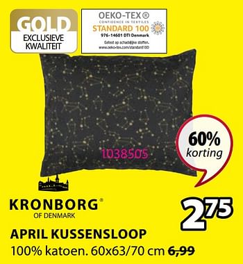 Promoties April kussensloop - Kronborg - Geldig van 24/01/2022 tot 06/02/2022 bij Jysk