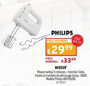 Promotions Mixeur philips hr3705-00 - Philips - Valide de 26/01/2022 à 30/01/2022 chez Trafic
