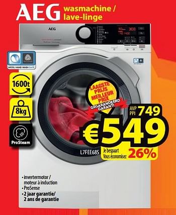 Promoties Aeg wasmachine - lave-linge l7fee68s - AEG - Geldig van 26/01/2022 tot 31/01/2022 bij ElectroStock