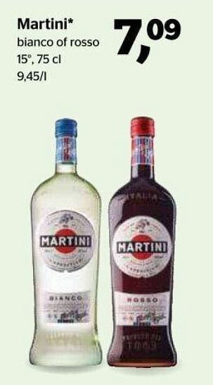 Promoties Martini bianco of rosso - Martini - Geldig van 27/01/2022 tot 09/02/2022 bij Spar
