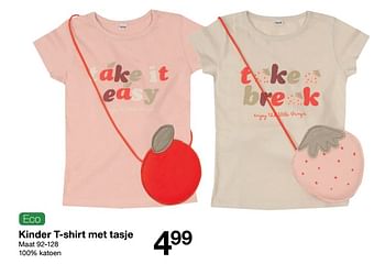 Promoties Kinder t-shirt met tasje - Huismerk - Zeeman  - Geldig van 29/01/2022 tot 04/02/2022 bij Zeeman