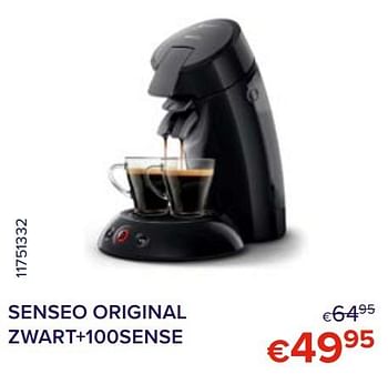 Promoties Philips senseo original zwart+100sense - Philips - Geldig van 01/02/2022 tot 28/02/2022 bij Euro Shop