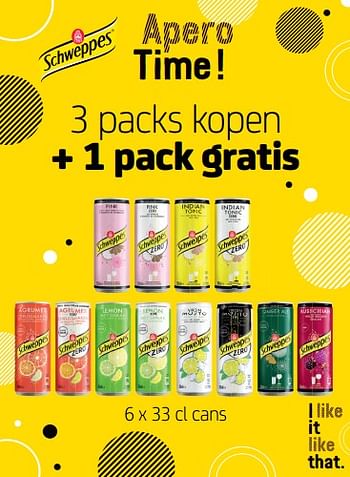 Promoties Schweppes 3 packs kopen + 1 pack gratis - Schweppes - Geldig van 11/02/2022 tot 24/02/2022 bij BelBev