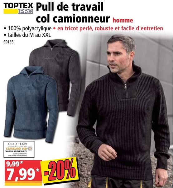 Pull camionneur homme online travail