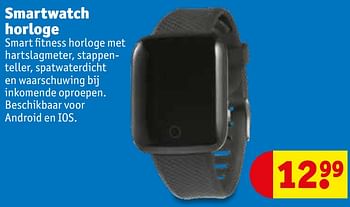 Promoties Smartwatch horloge - Huismerk - Kruidvat - Geldig van 01/02/2022 tot 13/02/2022 bij Kruidvat