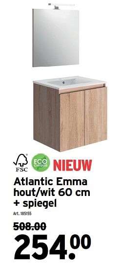Promoties Atlantic emma hout-wit + spiegel - Atlantic - Geldig van 31/01/2022 tot 08/03/2022 bij Gamma