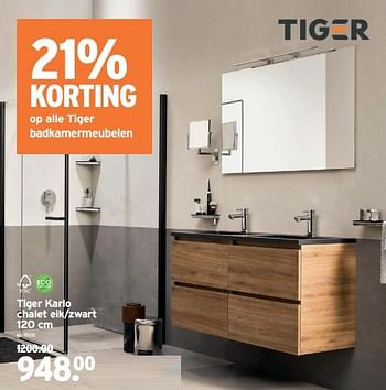 Promoties Tiger karlo chalet eik-zwart - Tiger - Geldig van 31/01/2022 tot 08/03/2022 bij Gamma