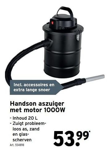 Promoties Handson aszuiger met motor 1000w - Handson - Geldig van 02/02/2022 tot 27/02/2022 bij Gamma