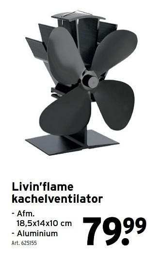 Promoties Livin’flame kachelventilator - Livin Flame - Geldig van 02/02/2022 tot 27/02/2022 bij Gamma