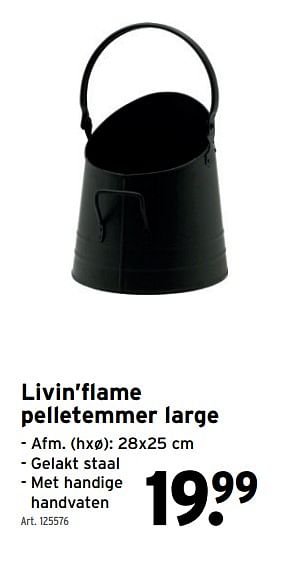 Promoties Livin’flame pelletemmer large - Livin Flame - Geldig van 02/02/2022 tot 27/02/2022 bij Gamma
