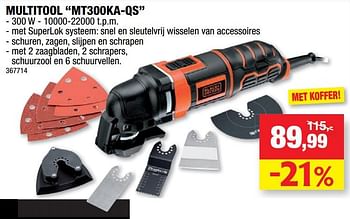 Promoties Black + decker multitool mt300ka-qs - Black & Decker - Geldig van 02/02/2022 tot 13/02/2022 bij Hubo