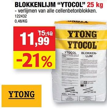 Promotions Blokkenlijm ytocol - Ytong - Valide de 02/02/2022 à 13/02/2022 chez Hubo