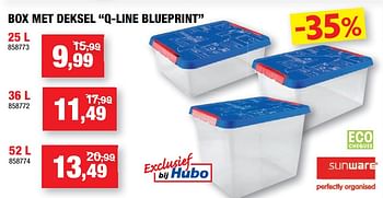 Promotions Box met deksel q-line blueprint - Sunware - Valide de 02/02/2022 à 13/02/2022 chez Hubo