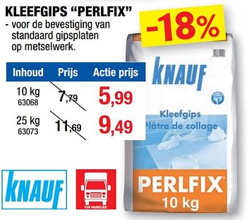 Promoties Kleefgips perlfix - Knauf - Geldig van 02/02/2022 tot 13/02/2022 bij Hubo