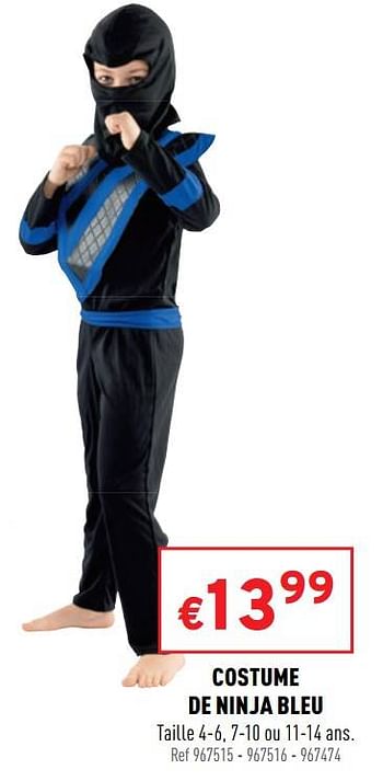 Promotions Costume de ninja bleu - Produit maison - Trafic  - Valide de 02/02/2022 à 13/02/2022 chez Trafic