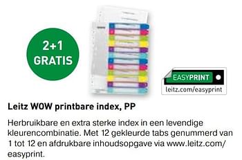Promoties Leitz wow printbare index, pp 2+1 gratis - Leitz - Geldig van 01/02/2022 tot 28/02/2022 bij Ava