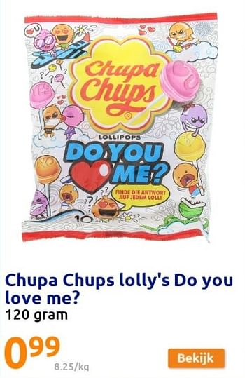 Promoties Chupa chups lolly`s do you love me? - Chupa Chups - Geldig van 02/02/2022 tot 08/02/2022 bij Action