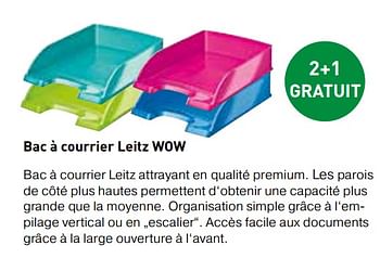 Promotions Bac à courrier leitz wow 2+1 gratuit - Leitz - Valide de 01/02/2022 à 28/02/2022 chez Ava