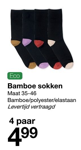 Promoties Bamboe sokken - Huismerk - Zeeman  - Geldig van 05/02/2022 tot 11/02/2022 bij Zeeman