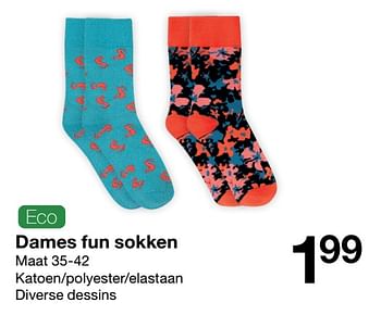 Promoties Dames fun sokken - Huismerk - Zeeman  - Geldig van 05/02/2022 tot 11/02/2022 bij Zeeman