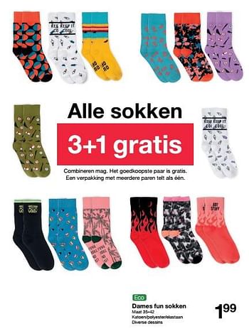 Promoties Dames fun sokken - Huismerk - Zeeman  - Geldig van 05/02/2022 tot 11/02/2022 bij Zeeman