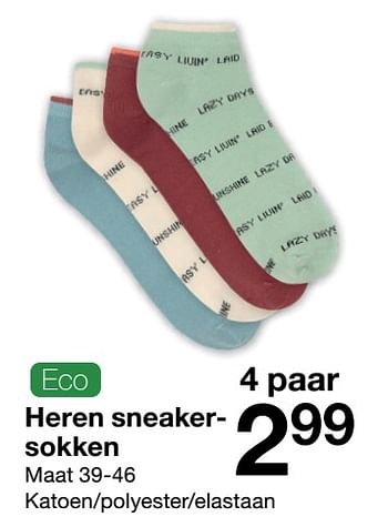 Promoties Heren sneakersokken - Huismerk - Zeeman  - Geldig van 05/02/2022 tot 11/02/2022 bij Zeeman