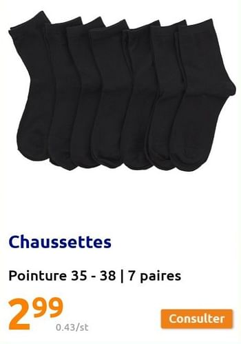 Promotions Chaussettes - Produit Maison - Action - Valide de 02/02/2022 à 08/02/2022 chez Action